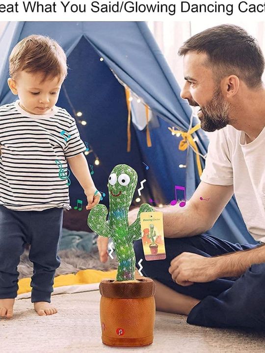Dancing Cactus Talking Toy, Cactus Plush Toy, Wriggle & Singing Recording Repeat (Storio Toys)